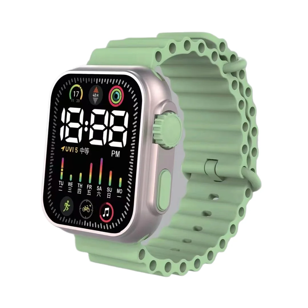 Детские часы, модный силиконовый ремешок, детские спортивные светодиодные цифровые часы, водонепроницаемые электронные наручные часы с календарем для мальчиков и девочек