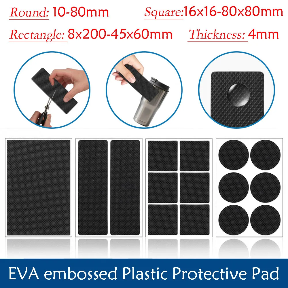 1Set 8Pcs Non-slip Self Adhesive Furniture EVA Table Chair Feet Pads Round Square Sofa Chair Leg Sticky Pad Floor Protectors Mat