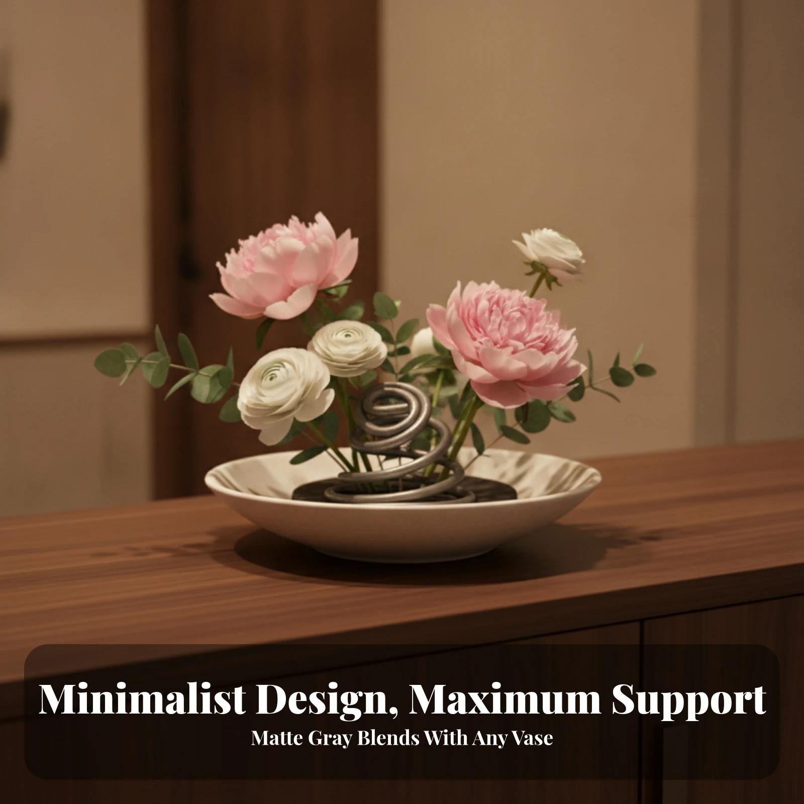 Spiral Flower Stem Holder Shapeable Coiled Metal Flower Holder Reusable Versatile for Florists