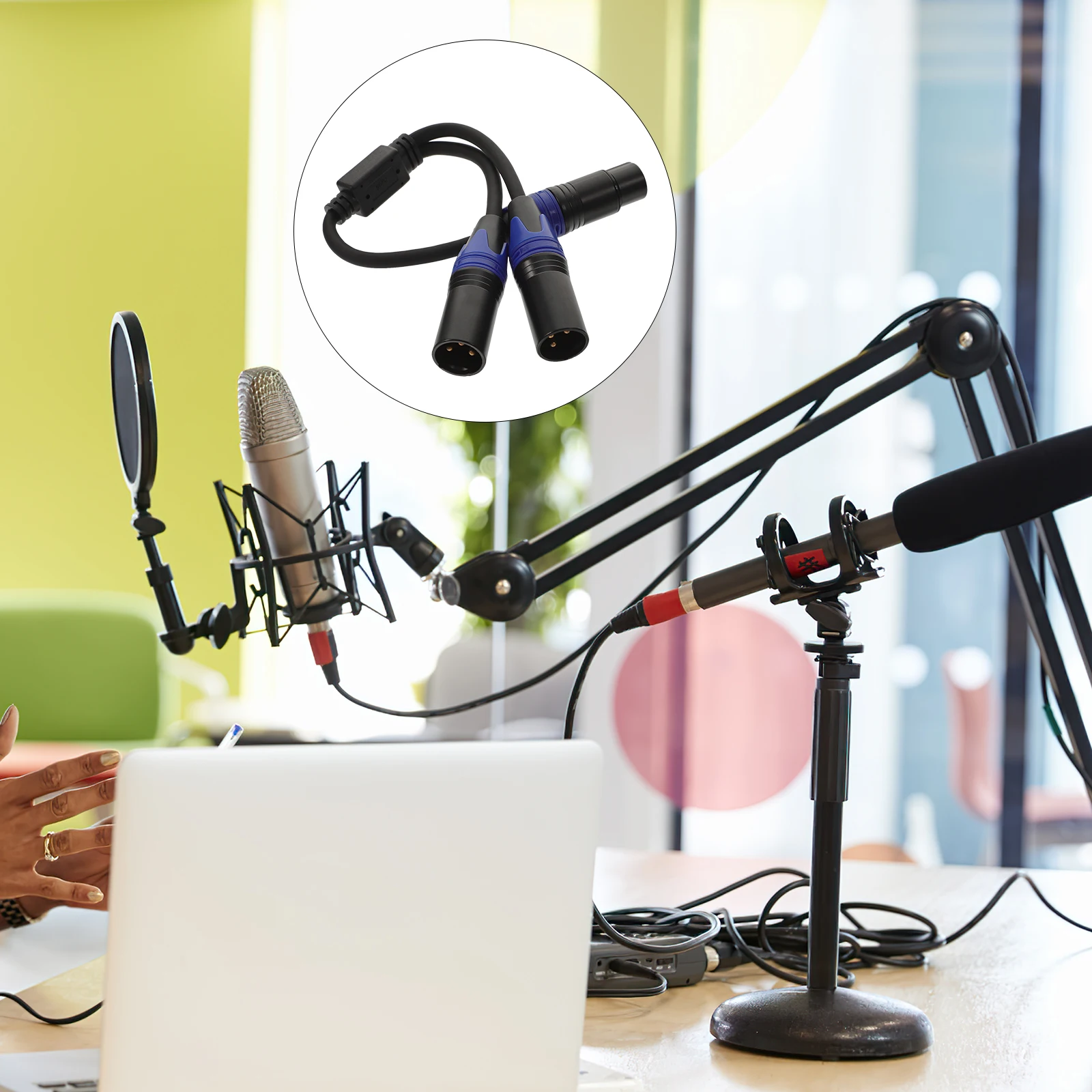 

Female To 2 Male Splitter High-Fidelity 3 Pin Connector Double Shielded Low Noise Professional Conference School