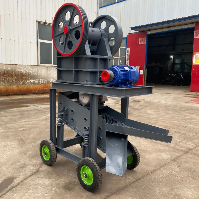 Compact Mini Jaw Crusher with Vibrating Screen AC Motor 6P 22kw Energy Saving High Capacity 100t/h for Ore Crushing