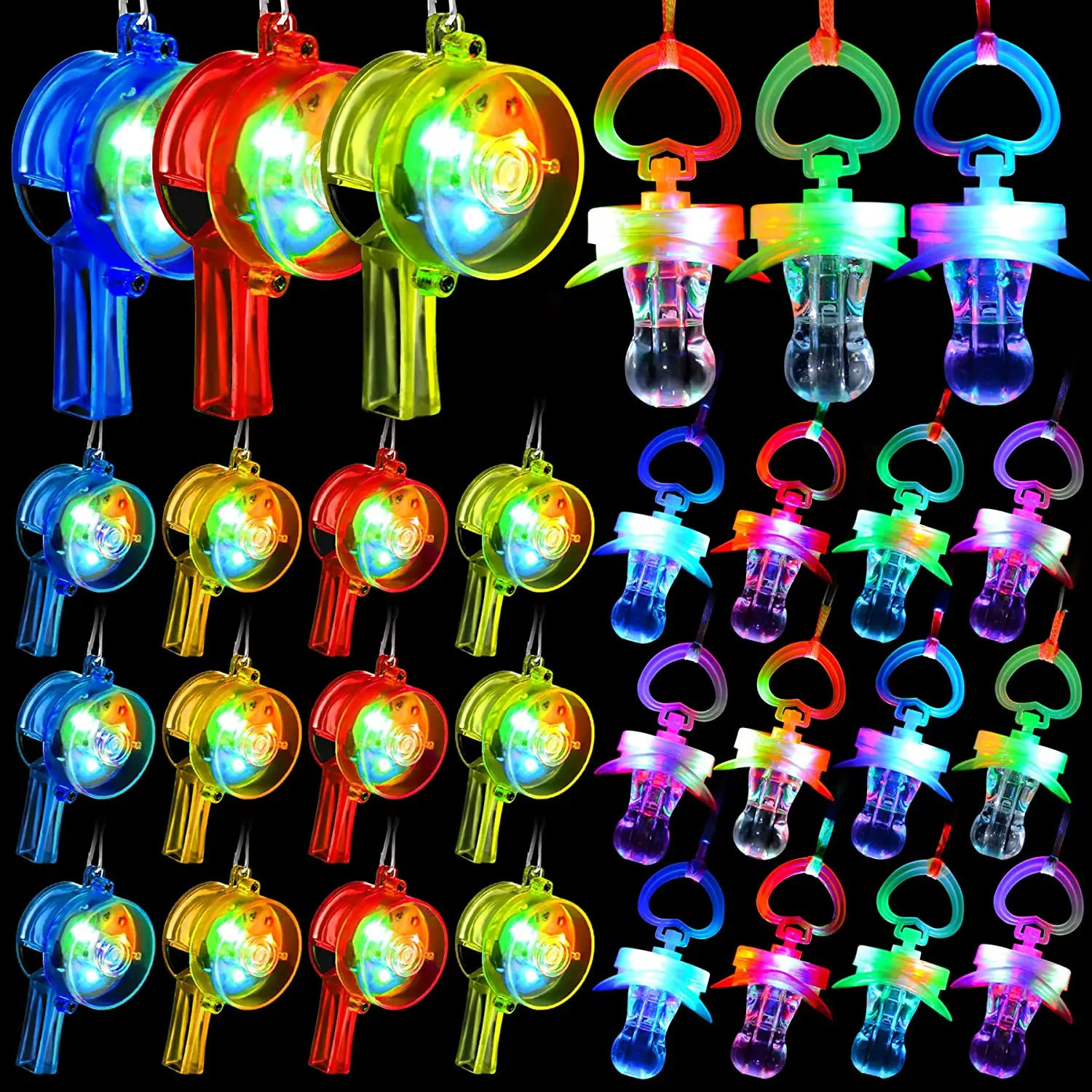 30 Pcs LED Light Up Toys Supplies glow whistle Party Favors for Birthday Party Christmas halloween decoration