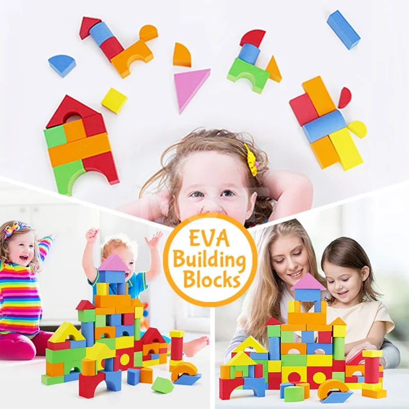 Hot Selling EVA Safe Children Building Brick Block Foam Construction Soft Toy Kid Kids Intelligence Exercise Assembled