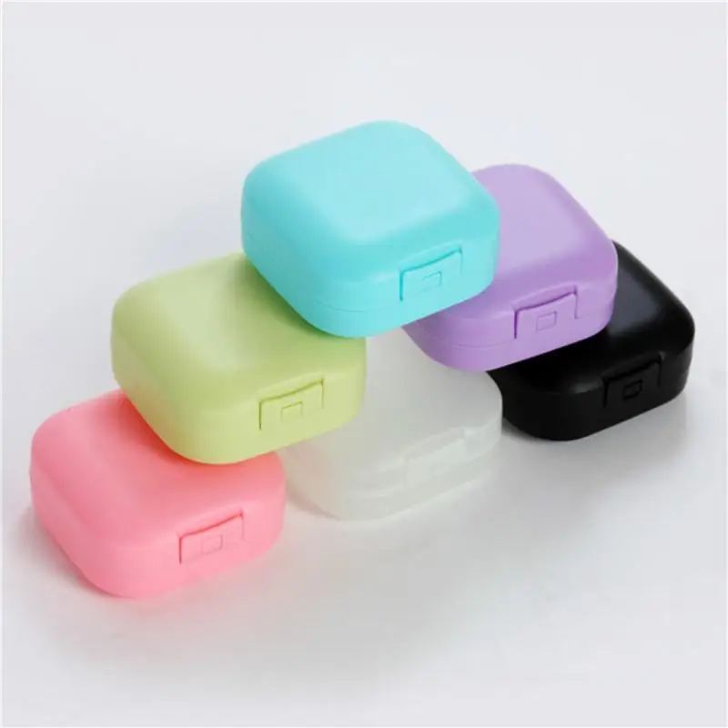 1Pc Square Soap Box With Lid Bottom Ventilation Hole Dust Proof Plastic Cosmetic Storage Container