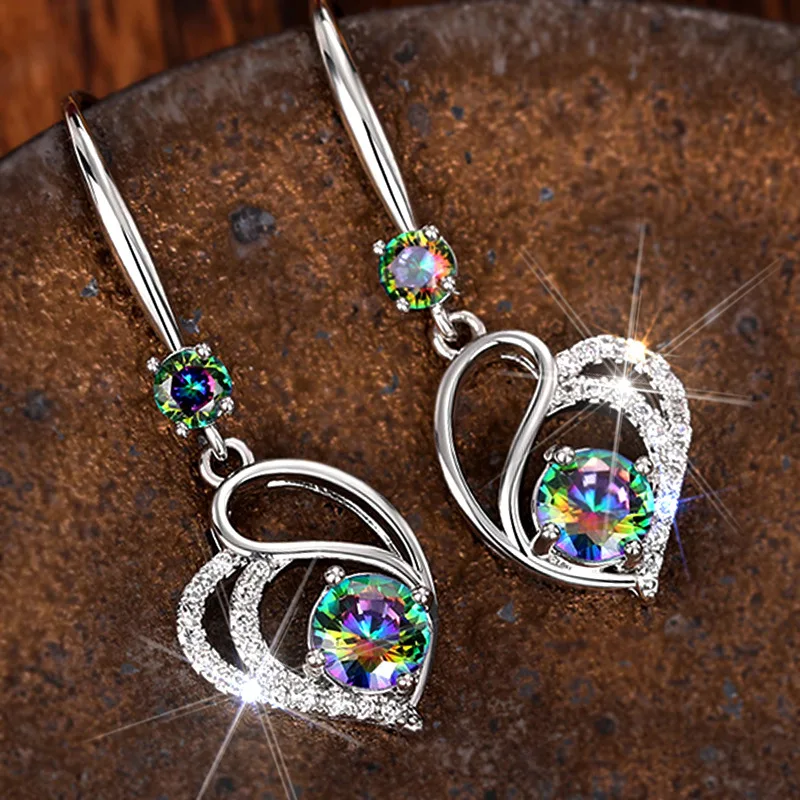

Cross-Border New Sle Women's Hoop Earrings Ele Heart-aped Faion Jewelry Accories Quali Assured