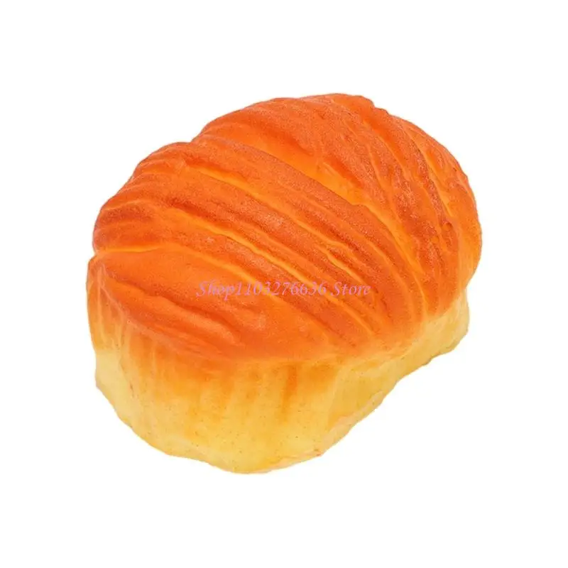 R6FD Novelty Bread Design Squeeze Toy, Soft PU Slow Rising Hand Toy for Desk Breaks, Office Use, Travel Carry and Calm Play