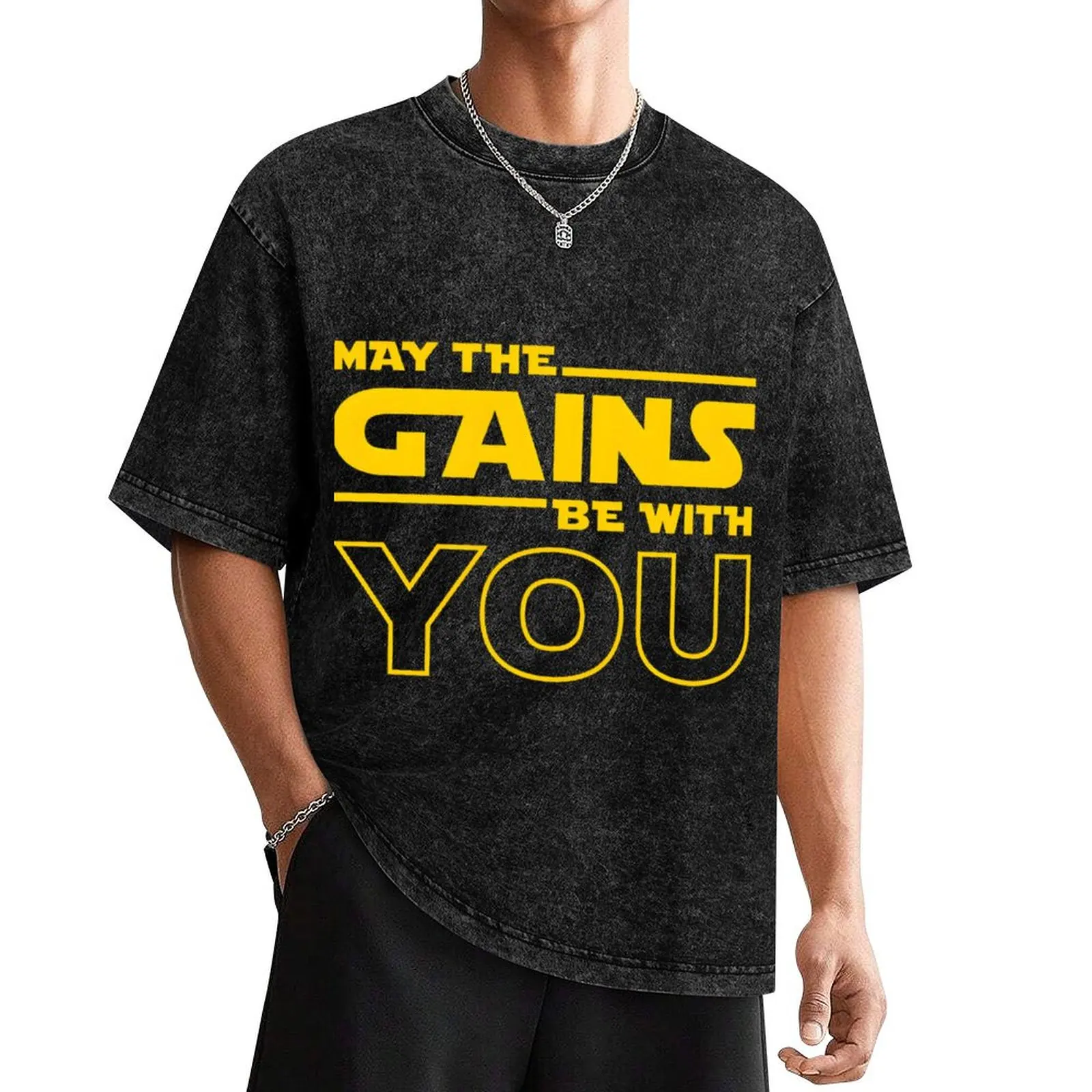 

May The Gains Be With You Classic T-Shirt Aesthetic clothing plain black t-shirts for men