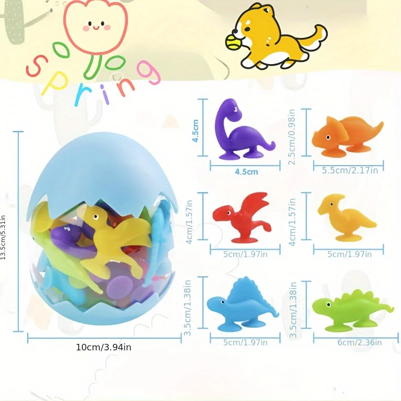 Dinossauro Cor e Número Reconhecimento Toy Set, Brinquedos de Sucção, Montessori Inspirado Correspondência Brinquedo Educativo, 20Pcs