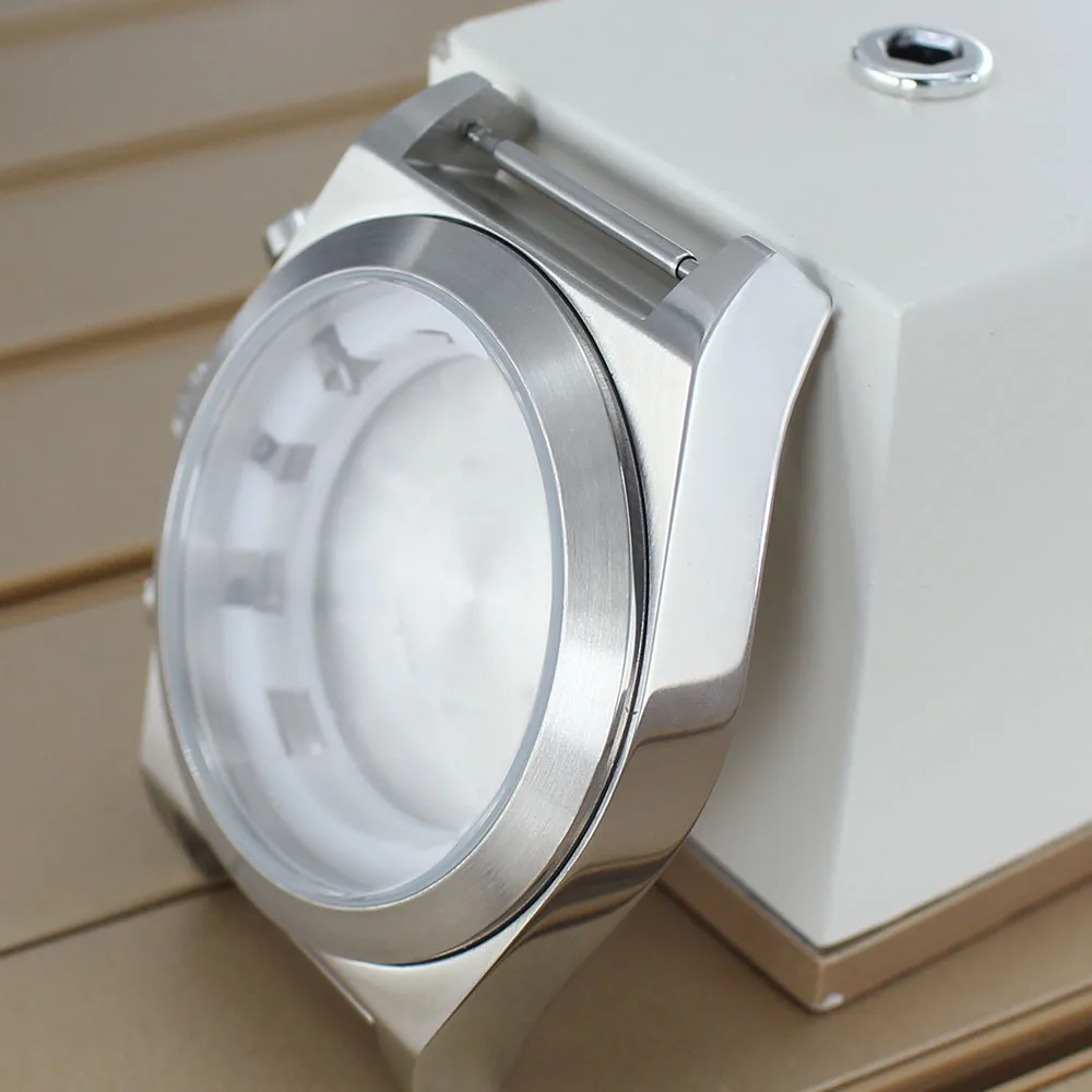 46 مللي متر 316L حافظة ساعة من الفولاذ المقاوم للصدأ تصميم نحى لحركة ميوتا OS00 37-38mmDial 10ATM أجزاء ساعة قاعدة كثيفة مقاومة للماء #5