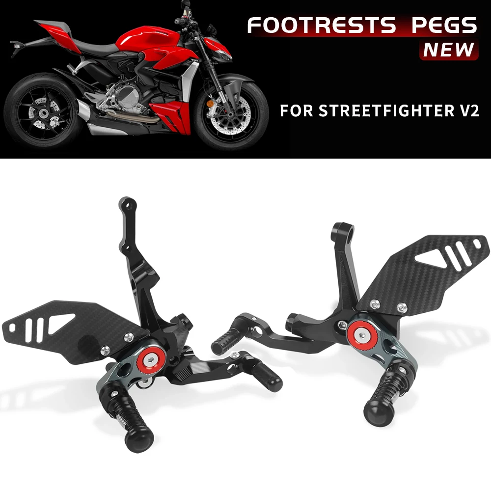 New Carbon fiber rear footrest kit for motorcycle, rear footrest set for DUCATI Streetfighter V2 StreetfighterV2 2022 2023 2024