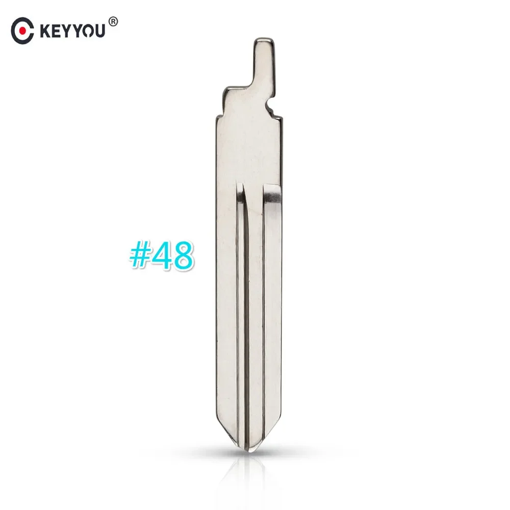 

KEYYOU Metal Blank Uncut Flip Remote Car Key Blade Type #48 for Nissan Original 2014 Remote blade NO.48