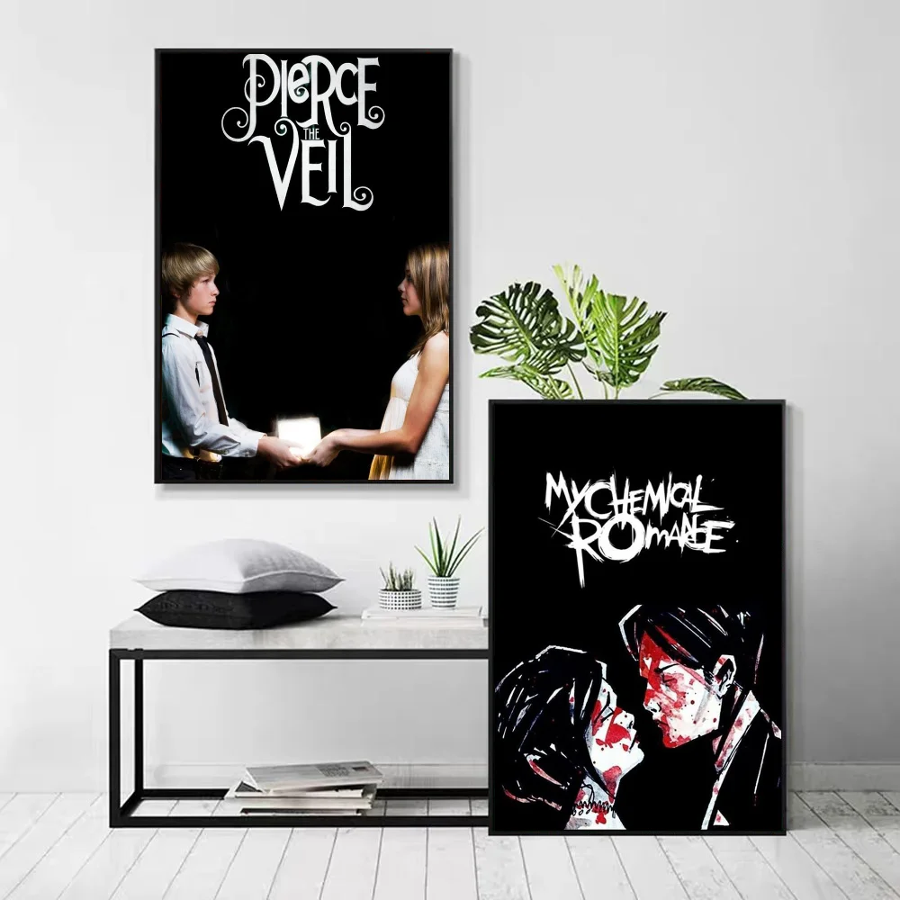 1pc P-Pierce The Veil Band Collide With The Sky Poster Self-adhesive Art Waterproof Paper Sticker Wall Decor