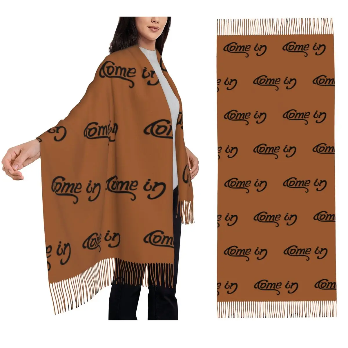 

Come In Go Away Scarf Tassel Scarves Women Soft Warm Shawls and Wraps Long Fall Winter Shawl Wrap