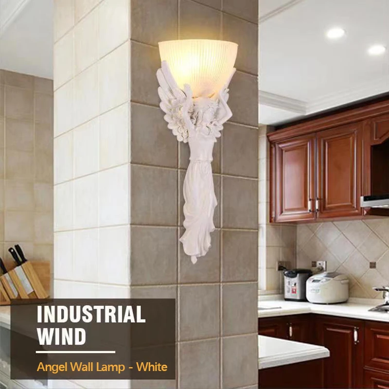 TEMOU Modern LED Angel Wall Lamp Interior Creative Gold Resin Sconce Light for Home Living Room Hotel Corridor Decor