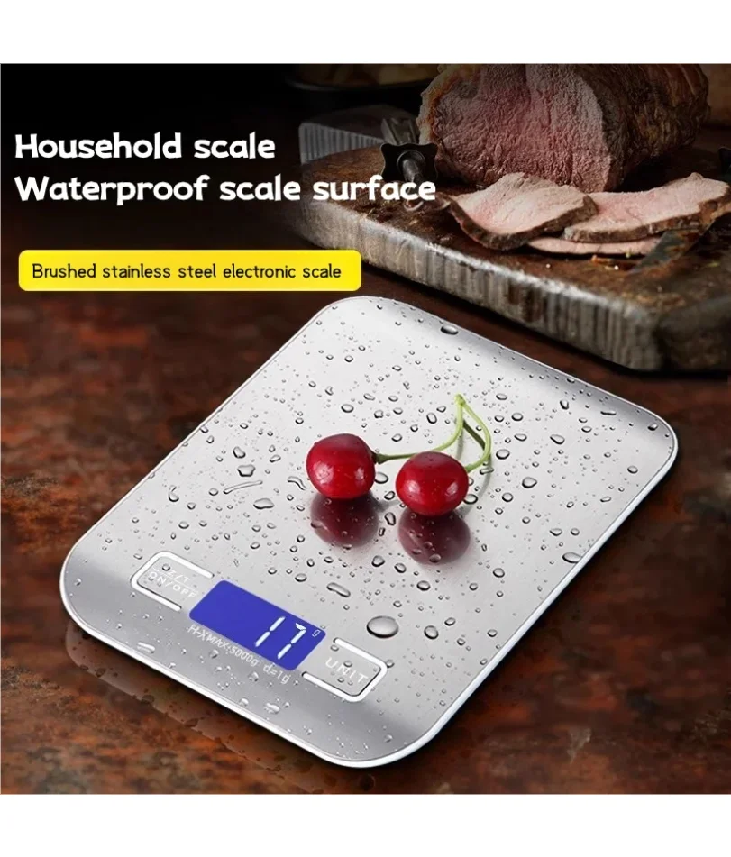 

Кухонные весы 10/5 кг, цифровые весы из нержавеющей стали, пищевая диета, почтовые весы, измерительные электронные весы с ЖК-дисплеем (без батареи)