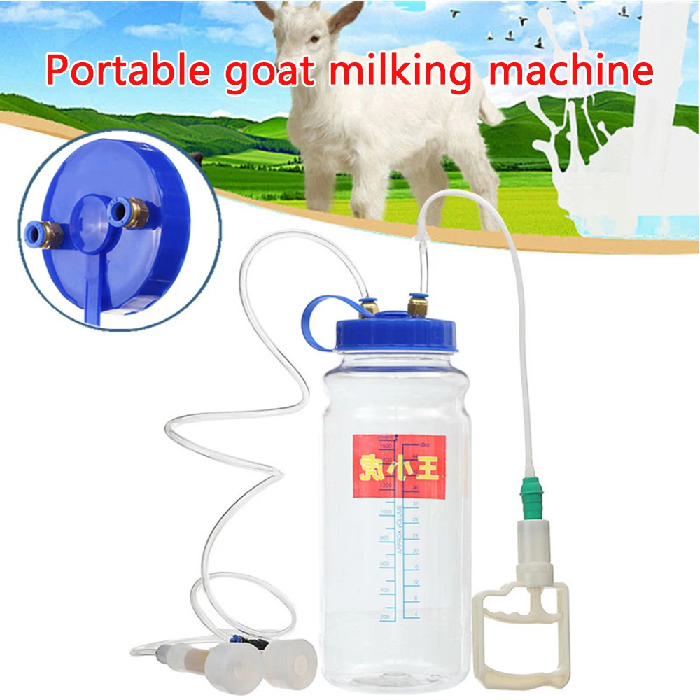 

2L Small household portable sheep milk suction milking machine sheep with suction milking bottle double head protection