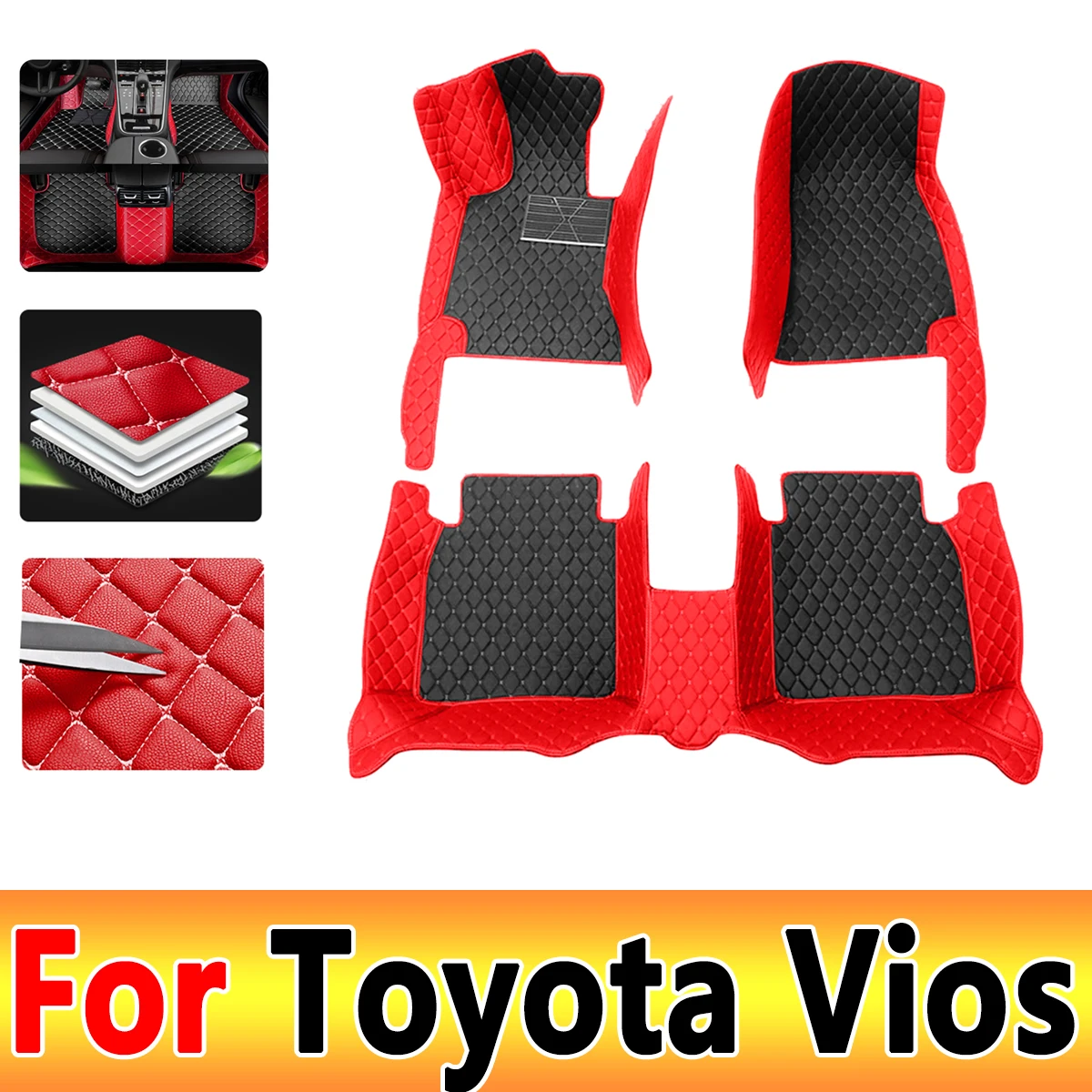 

Car Mats For Toyota Vios Yaris sedan ATIV Limo XP150 2013~2022 Carpet Rugs Leather Mat Waterproof Floor Pad Set Car Accessories