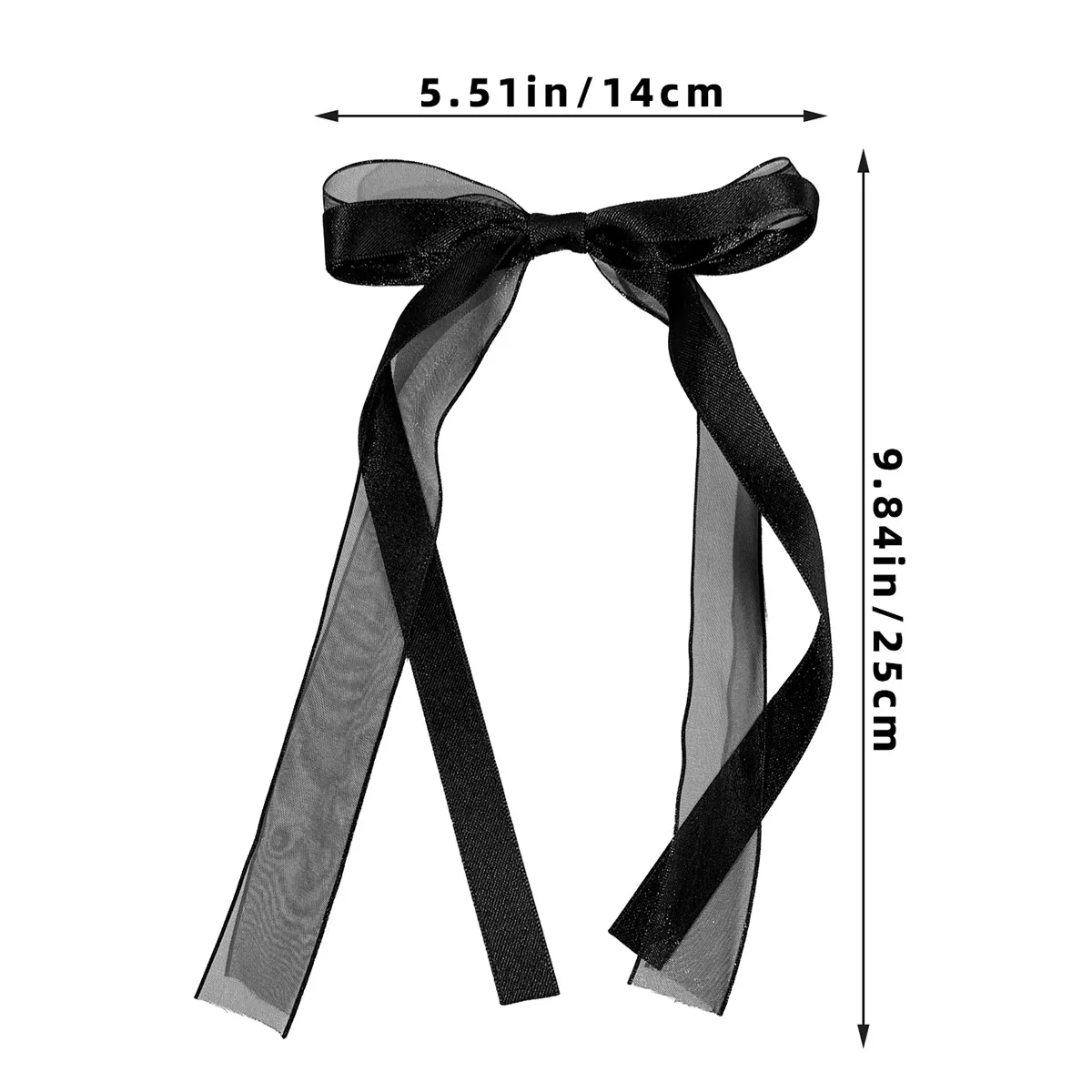36PCs Ballet Style Long Tassel Mesh Bow Hair Clips for Girls And Women Side Barrettes Bulk Headwear with Ribbon