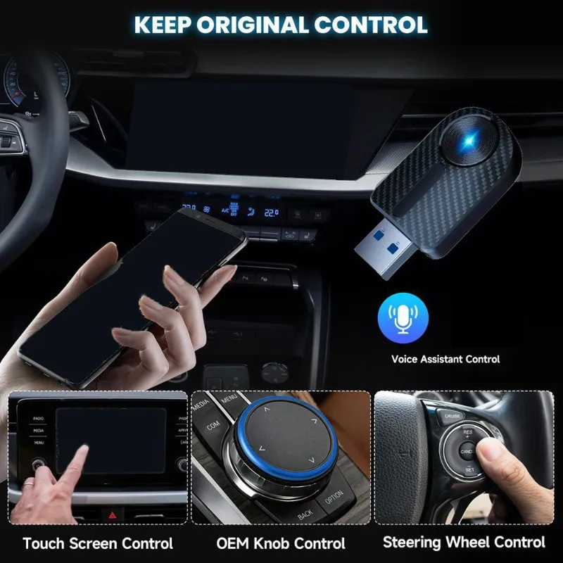 

【PUBLICITY】Wireless Carplay Adapter For Android Auto - Dual-Core RAM,Black