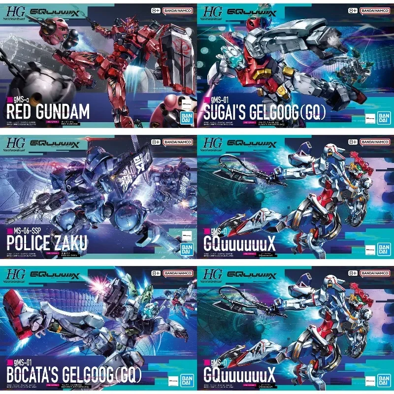 BANDAI HG 1/144 Gundam GQuuuuuuX GFreD POLICE ZAKU SUGAI ZAKU  RICK DOM Assembly Model Ver. Anime Action Figures Collection Toy