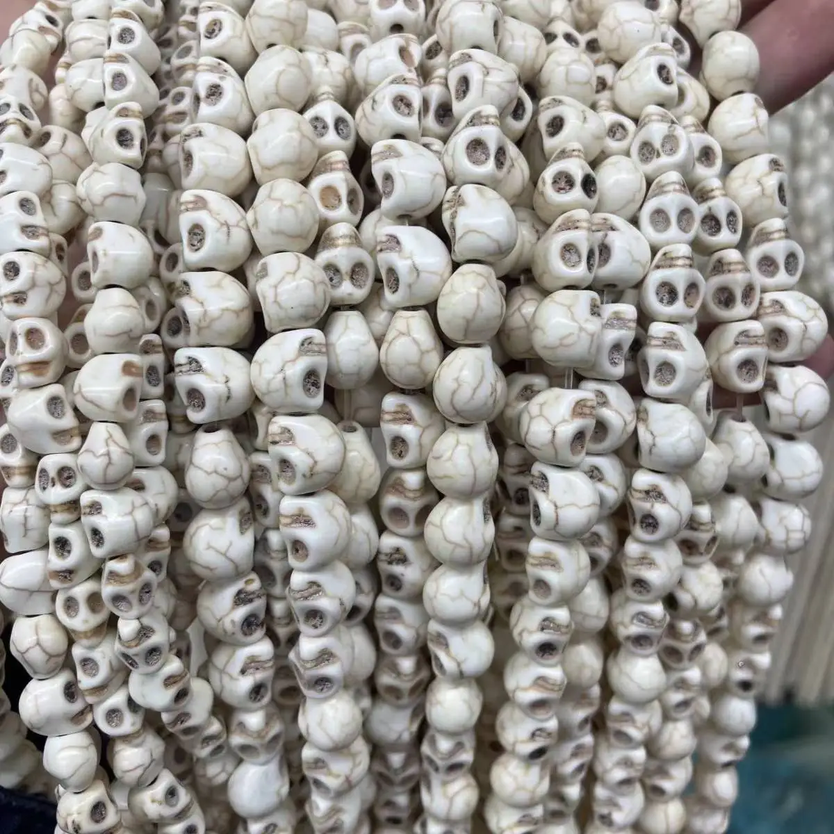 

Turquoise Stone Beads White Vintage Skull Shape Turquoise Punk Skull Loose Beads Spacer Beads Bracelets Necklace Jewelry Making