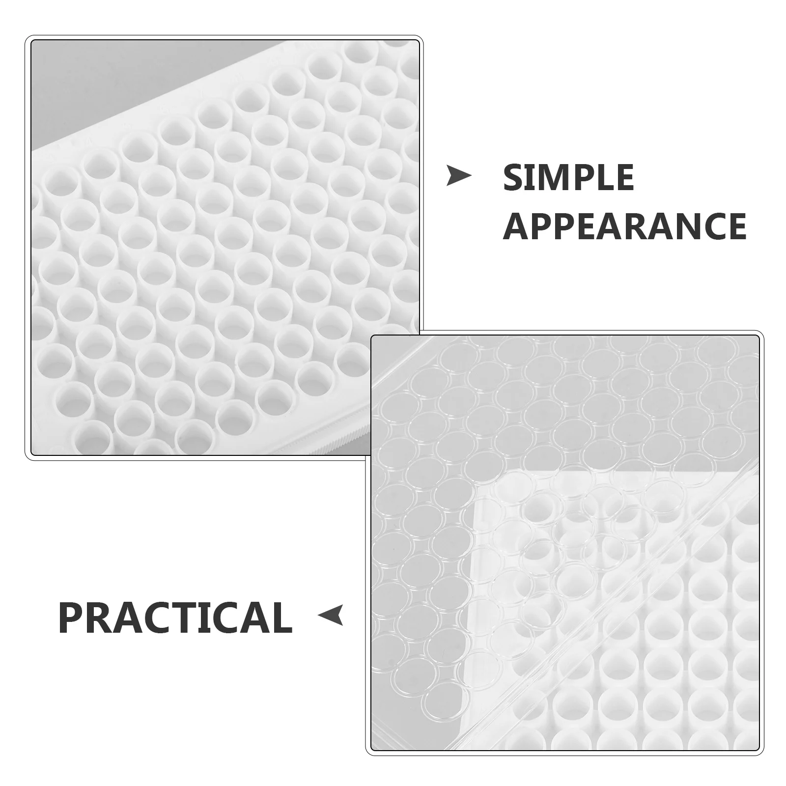 96 Wells Transparent Cell Culture Plate Durable Flat Tissue Culture Tray for Cell Growth Observation