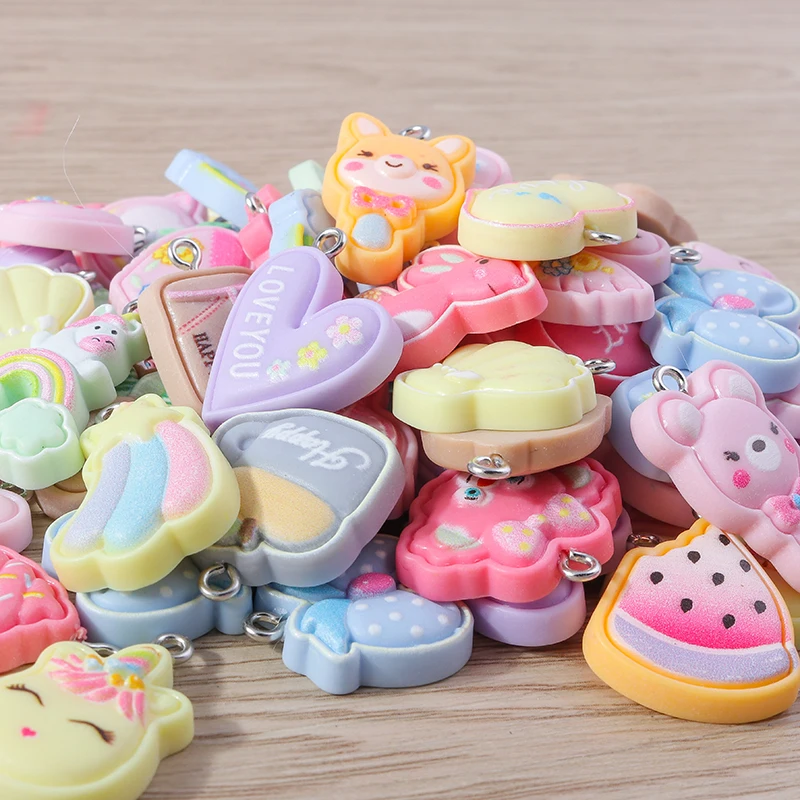 Tusember 15pcs Cute Animals Charm Duck Bear Alpaca Unicorn Frog Pendants for Earrings Necklace Supply Jewelry Making Accessories