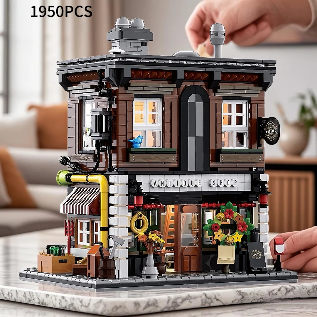 العتيقة متجر نموذج بنة 1954 قطعة وحدات العمارة مدينة عرض الشارع الطوب التعليمية ، هالوين ، هدايا عيد الميلاد #1