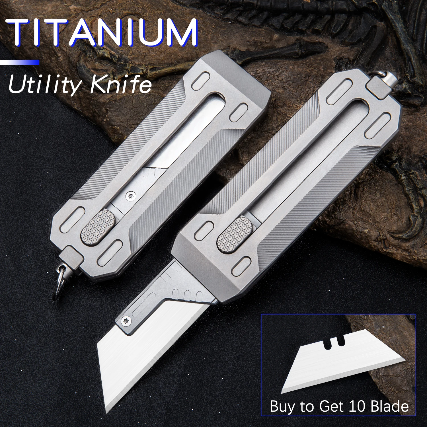 

New Titanium Alloy Utility Knife Sliding Blade Cutting Razor For Pipe And Cable Cut Multitool Portable