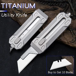 New Titanium Alloy Utility Knife Sliding Blade Cutting Razor For Pipe And Cable Cut Multitool Portable