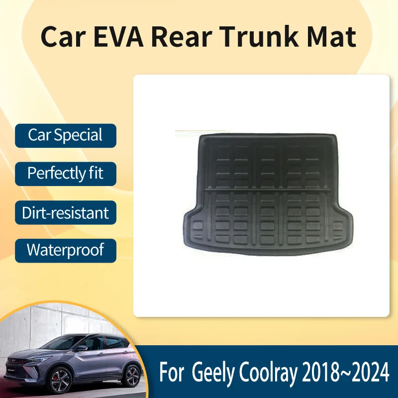 Car Trunk Mats For Geely Coolray Binyue SX11 MK1 2018-2024 Anti-dirty Trunk Storage Pad EVA Boot Covers Car Accessories Interior