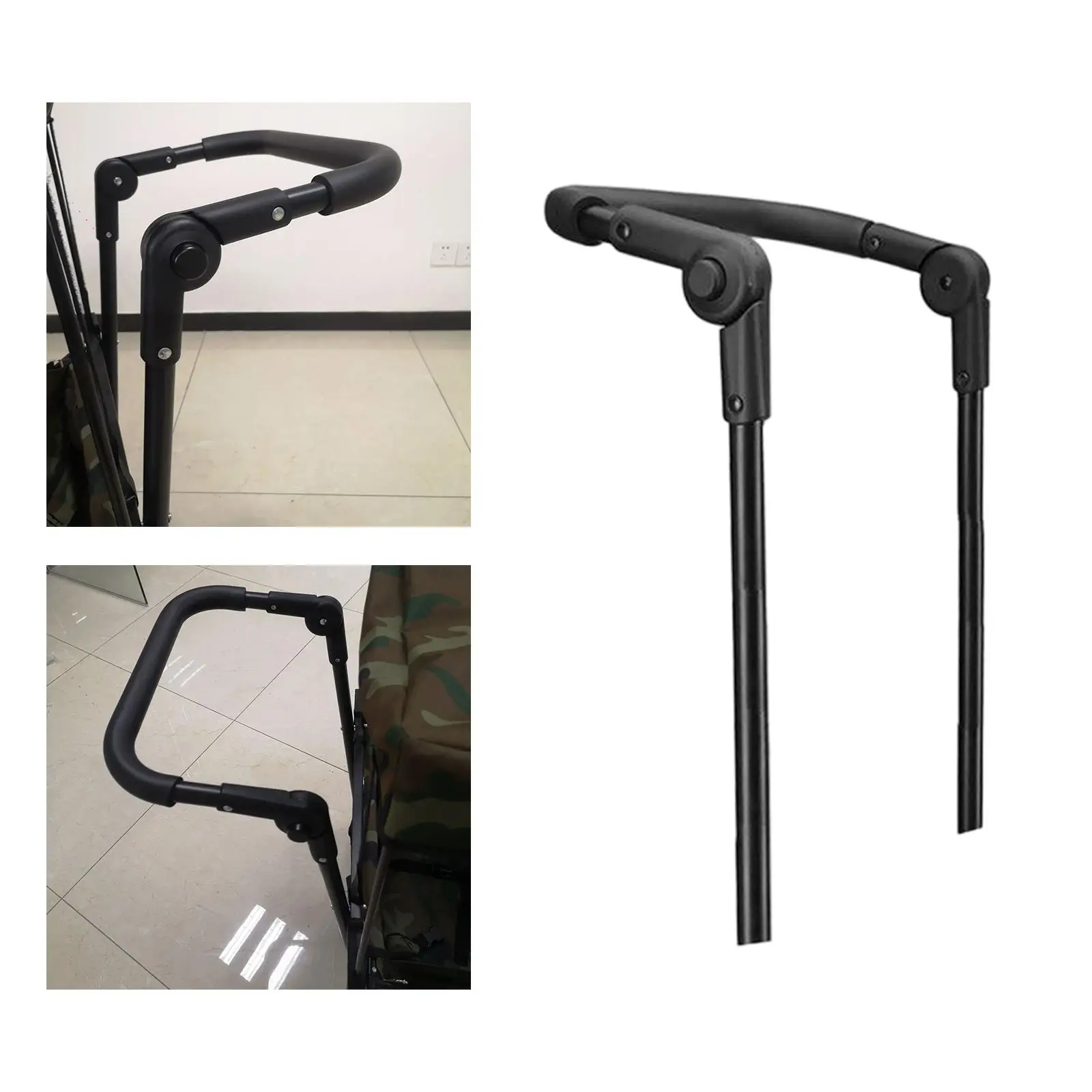 Folding Push Handle Attachment Adjustable Utility Holder for Truck Trolley