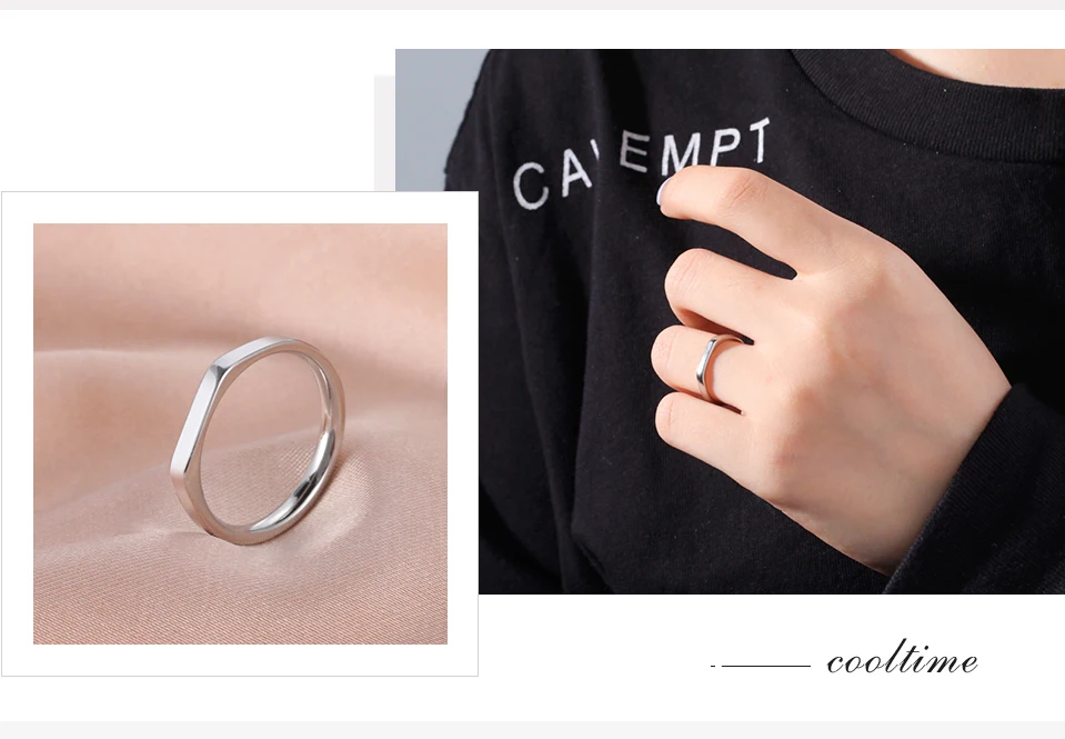 Cooltime Mode Einfacher Paar Ring für Frauen Männer Minimalistischer Goldfarbener Fingerring Liebespaar Hochzeit Verlobungsgeschenk Schmuck – Detail 7