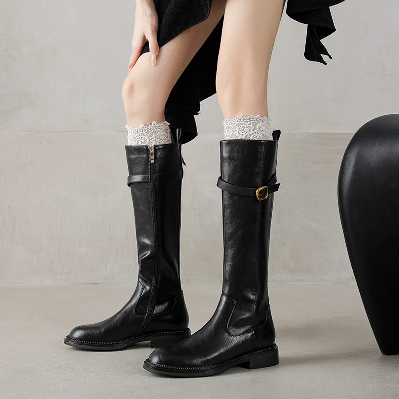 

2026 Spring Sexy Women's Mid-calf Boots Thick Sole Luxury Designer Outdoor Walking Warm Casual Chelsea Boots New Long Boots