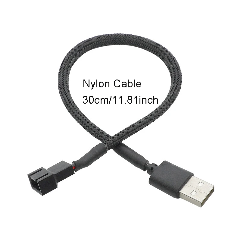 5V USB to 3 PIN Convert Adapter CPU Fan Connect Cable Computer PC Case CPU Power Supply Extend Line 30cm with Switch Wire