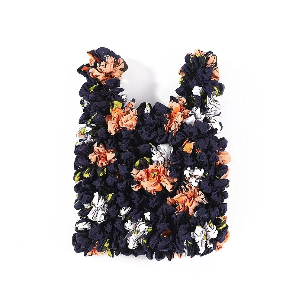 Reusable Bubble Foldable Stretch Bag Shopping Bag Large Capacity Magic Stretch Puff Bag Multi Purpose Chiffon