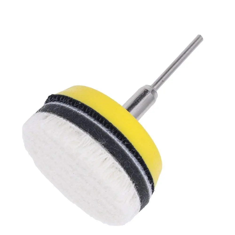 3 Pcs Wool Felt Sponge Polishing Pad 3 Inch Hook and Loop Buffing Wheel Fine Polishing for Polishing Orbital Polisher Buffer