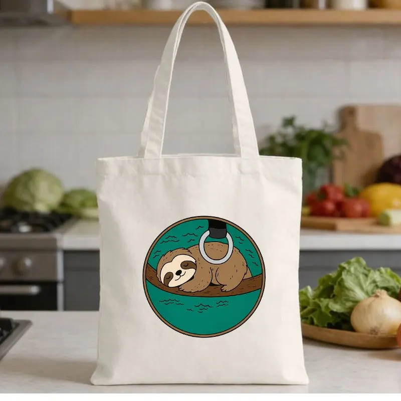 Retro cartoon sloth badge pattern crossbody bag，Casual and versatile simple shoulder bag，Everyday Commute & Student Backpack，Lar
