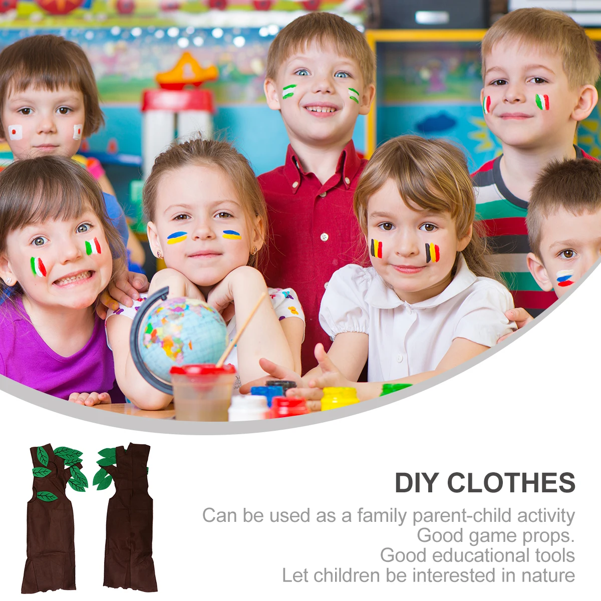

Tree Costume Kids Halloween Eco DIY Small Tree Clothes Role Performance Stage Costumes Hat Set Fruit Theme Party