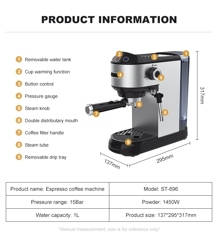 Commercial Espresso Automatic Industrial Pod Coffee Machine Italian Espresso Capsule Maker Electric OEM Stainless Steel 220v 1 L