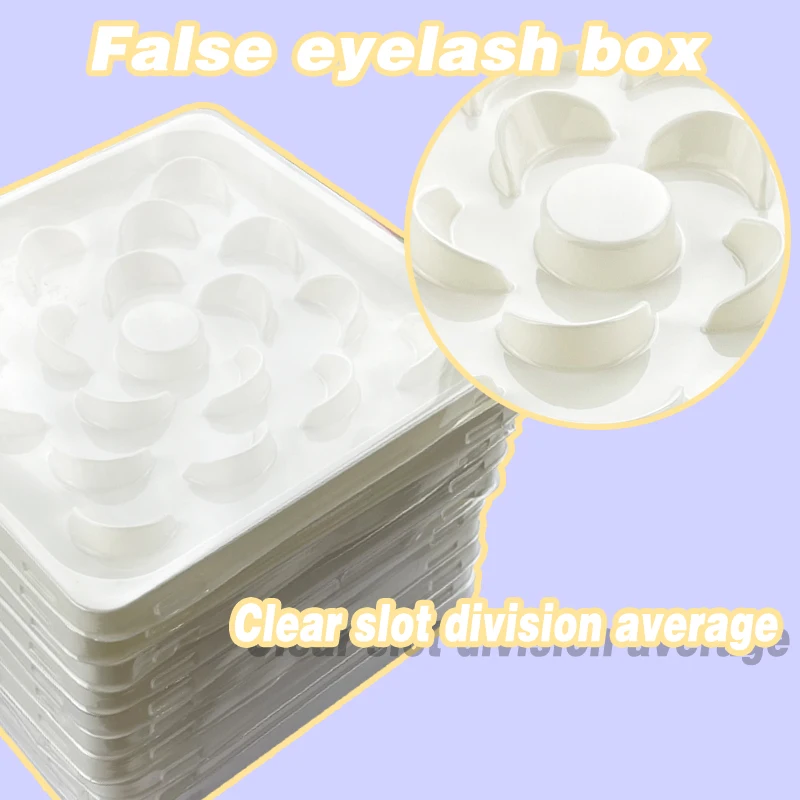 DEVOSERVICE 50/100/300/500 Wholesale Bulk 10 Pairs Eyelash Box Flower Base Rectangular 16cm Real Mink Eye Lash Packaging Case