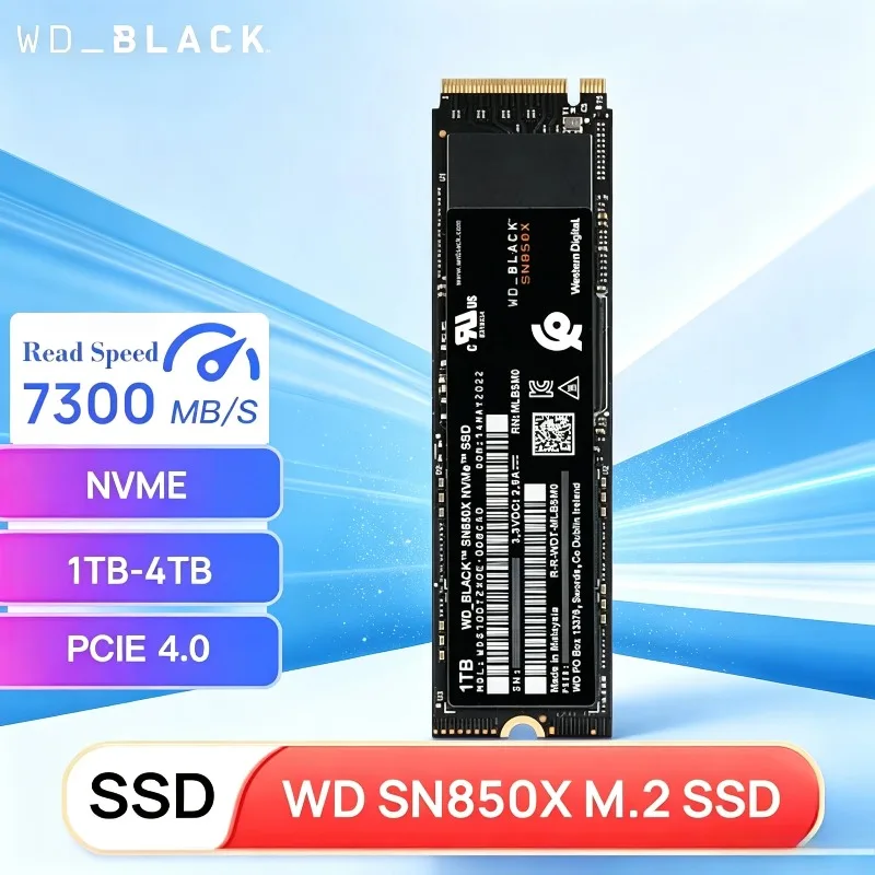 Western Digital SN850X M.2 2280 NVMe PCIe Gen 4.0x4 SSD 1TB, 2TB, and 4TB Solid State Drives for Gaming Computer Laptop PS5 view 2