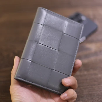 Sheepskin woven passport bag