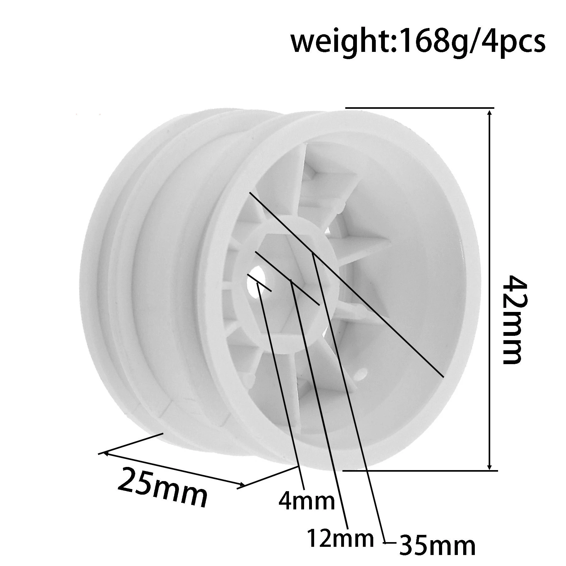 Tamiya 53341 M car/SW/T3 hybrid carbon reinforced white 8-spoke wheels, 4-piece W245