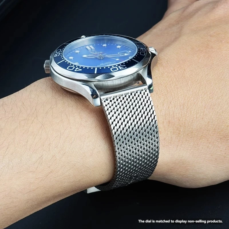 Per Omega Seamaster 007 300 cinturino per orologio AT150 cinturino per orologio in lega di titanio intrecciato cinturino per orologio da uomo in metallo titanio di fascia alta 20mm