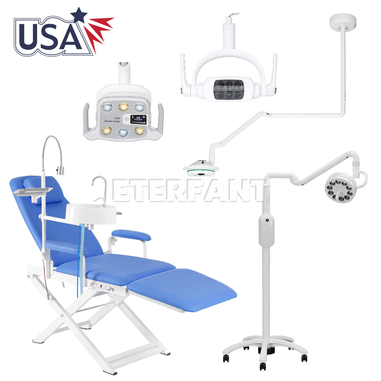 

6LED Dental 8W/9W Shadowless Oral Lamp Light Induction Sensor/LED Exam Light Mobile Stand/Ceiling LED Shadowless Lamp/Chair