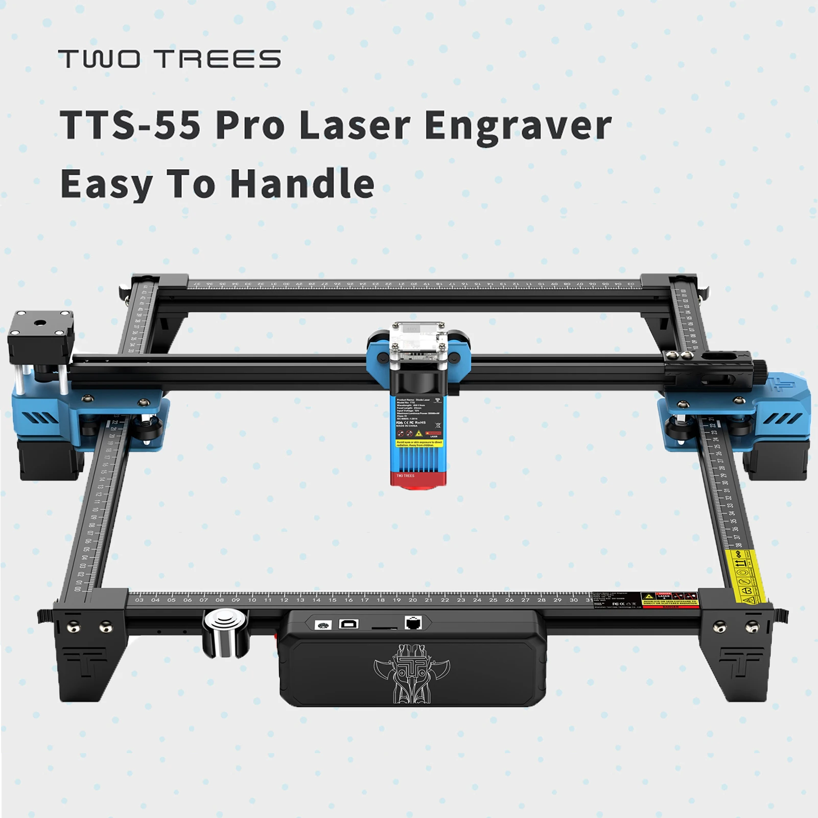 Two Trees TTS 55 Pro Laser Engraver 5.5W Compressed Spot 30000mm/min High Speed Laser Engraving Cutting Machine 300x300mm