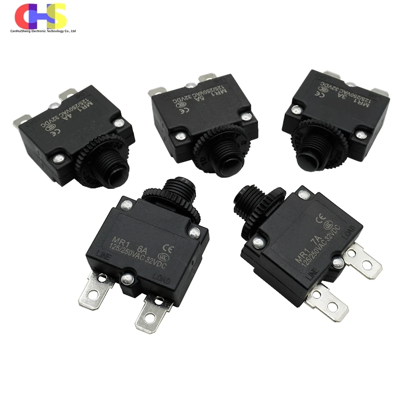 (1-10PCS) MR1 Manual Reset Circuit Breaker 3A 4A 5A 6A 8A 10A 12A 15A 20A 25A 30A Thermal Current Overload Protector Switch Fuse image 5
