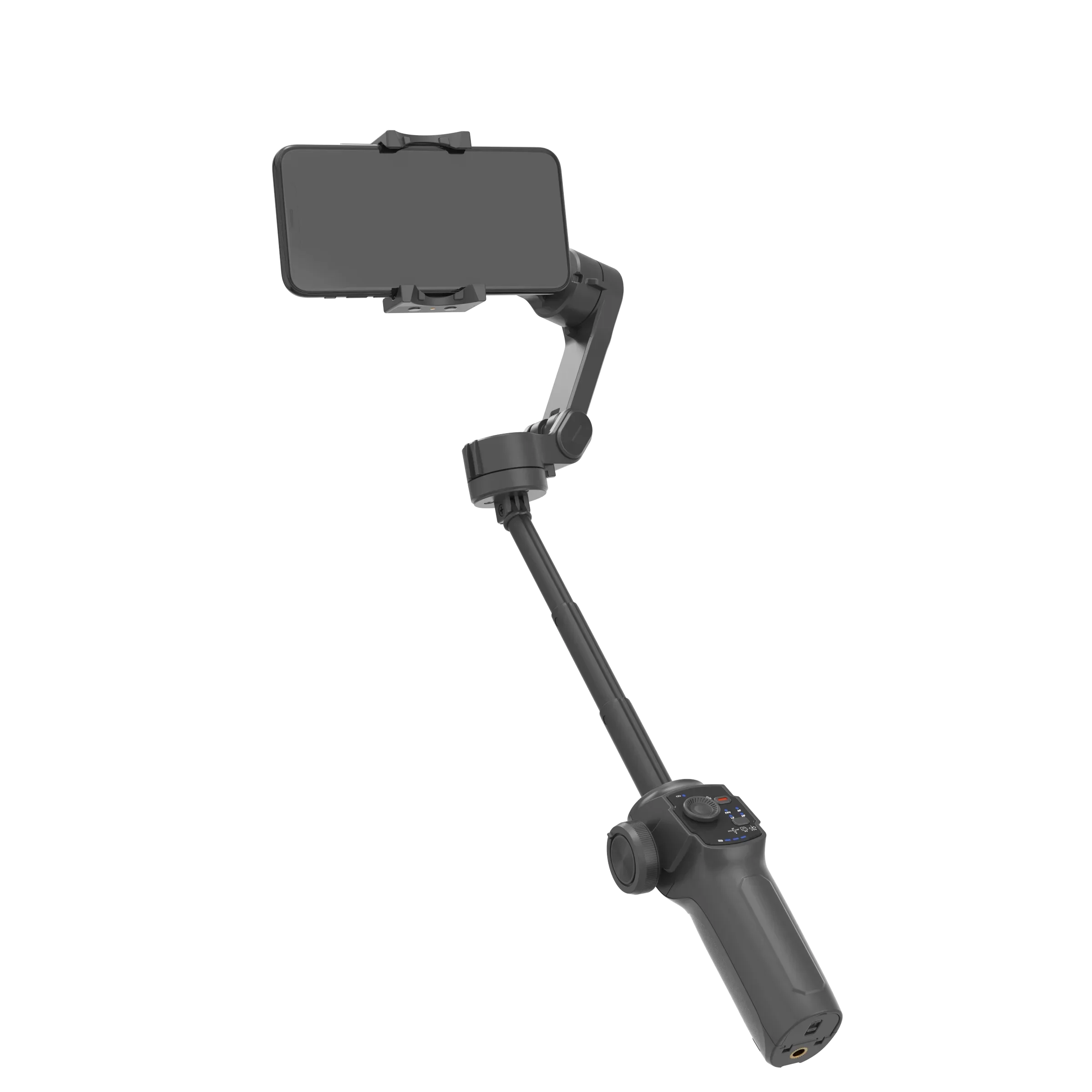 Factory wholesale 3-Axis foldable phone Gimbal stabilizer or selfie stick  built in extension rod