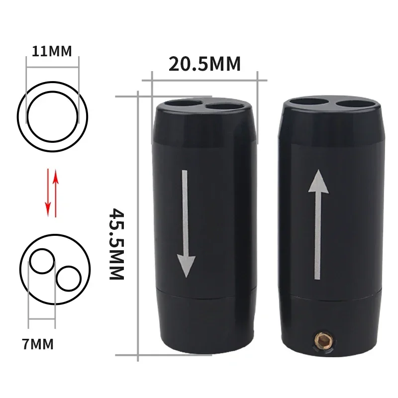 4 Uds. Divisor de Cable de altavoz aleación de aluminio 1 a 2 anillo de Cable de Audio HiFi bota de 11mm a 7mm